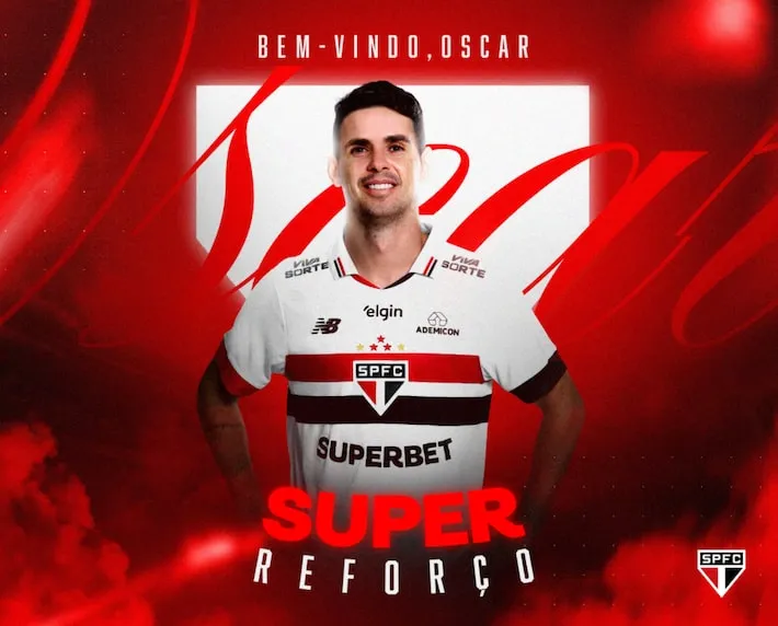 Imagem ilustrativa da imagem Oscar festeja volta ao São Paulo e fala em ‘conquistar grandes coisas’ no clube