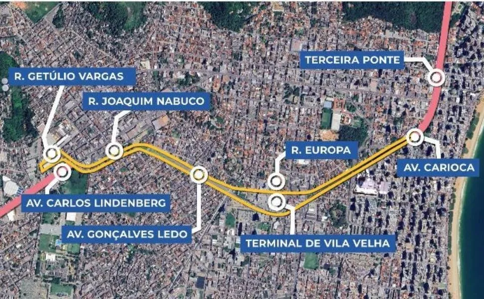 Imagem ilustrativa da imagem Novo corredor de ônibus entre a Terceira Ponte e Av. Carlos Lindemberg é anunciado