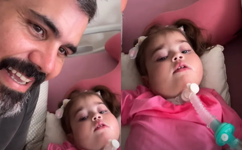 Imagem ilustrativa da imagem Filha de Juliano Cazarré recebe alta hospitalar após duas semanas na UTI