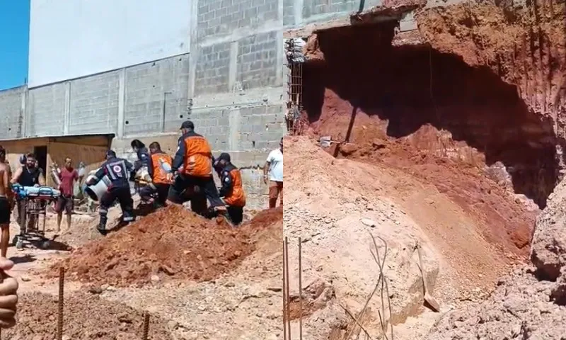 Imagem ilustrativa da imagem Homem é soterrado após acidente em obra em Guarapari. Veja vídeo