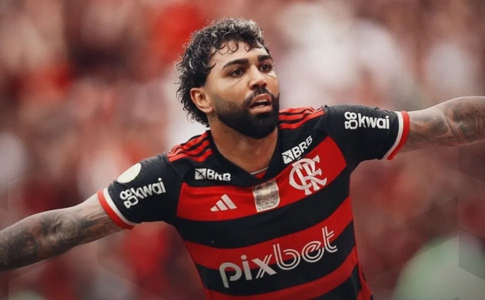 Imagem ilustrativa da imagem Em sua despedida, Gabigol marca e Flamengo busca empate com o Vitória no Maracanã