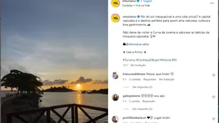 Imagem ilustrativa da imagem Vitória ganha destaque nas redes sociais do Ministério do Turismo