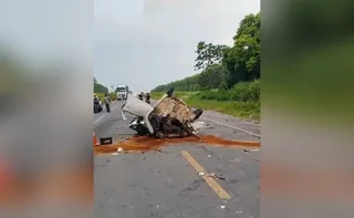 Imagem ilustrativa da imagem Mulher morre e dois ficam feridos em grave acidente no Norte do ES