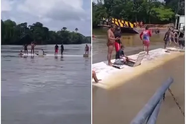 Imagem ilustrativa da imagem Criança morre após ônibus cair de balsa durante travessia no Pará