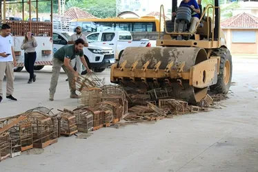 Imagem ilustrativa da imagem Gaiolas apreendidas em ações de fiscalização ambiental do Iema são destruídas