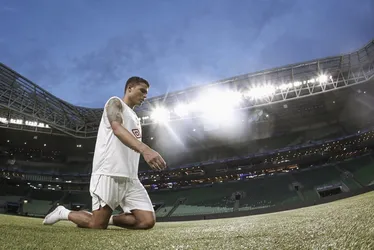 Imagem ilustrativa da imagem Thiago Silva atravessa gramado de joelhos após permanência do Fluminense na Série A