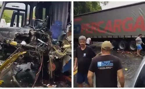 
          Imagem ilustrativa da imagem Acidente entre ônibus e carreta deixa cinco feridos na BR-101 Sul
          