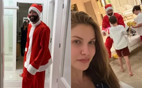 
          Imagem ilustrativa da imagem Após internação, Gusttavo Lima se veste de Papai Noel para os filhos
          
