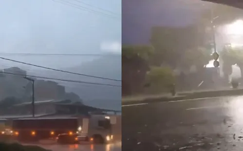 
          Imagem ilustrativa da imagem Durante forte chuva, poste cai e mata motociclista no Sul do ES
          