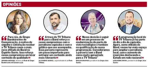 
          Imagem ilustrativa da imagem TV TRIBUNA AGORA É BAND!
          