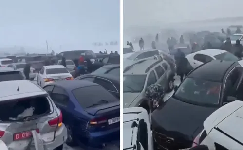 
          Imagem ilustrativa da imagem VÍDEO | Engavetamento de 95 carros deixa feridos no Cazaquistão
          