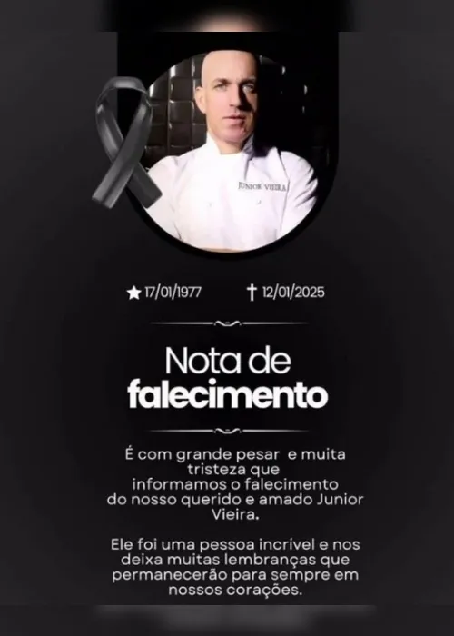 Imagem ilustrativa da imagem Morre, aos 47 anos, Júnior Vieira, um dos maiores confeiteiros do ES