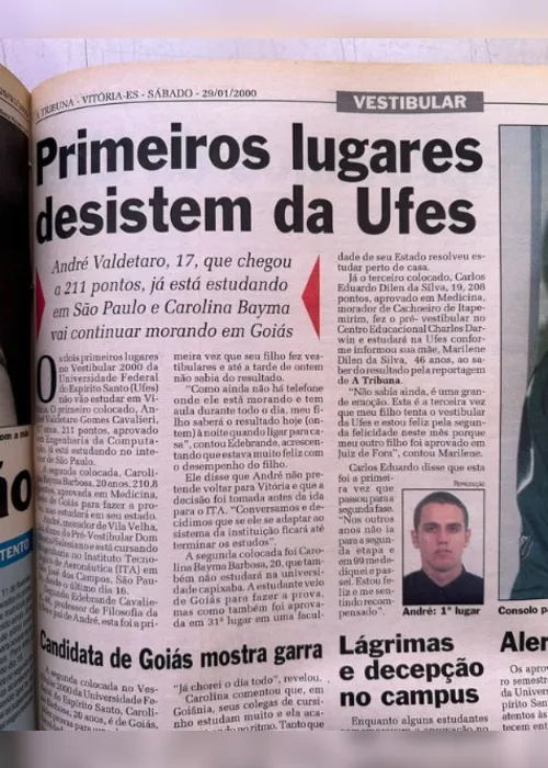 
          Imagem ilustrativa da imagem Primeiro lugar geral do vestibular da Ufes de 2000 hoje é pró-reitor do ITA
          