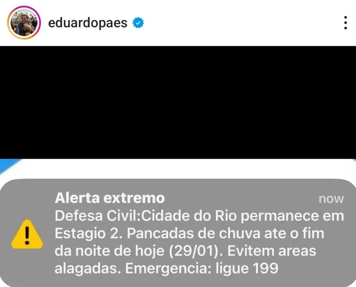 Imagem ilustrativa da imagem Novo alerta da Defesa Civil do Rio assusta cariocas; prefeito se desculpa, mas diz para se acostumar