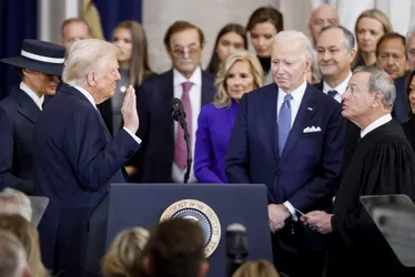 Imagem ilustrativa da imagem Donald Trump crítica gestão Biden e promete 'restaurar a competência' no governo