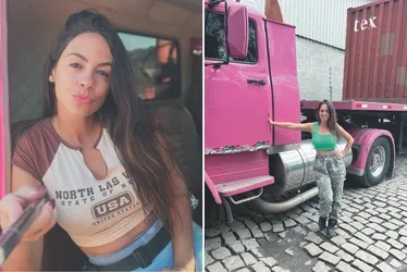 Imagem ilustrativa da imagem Rotina de motorista do "caminhão rosa" faz sucesso nas redes sociais
