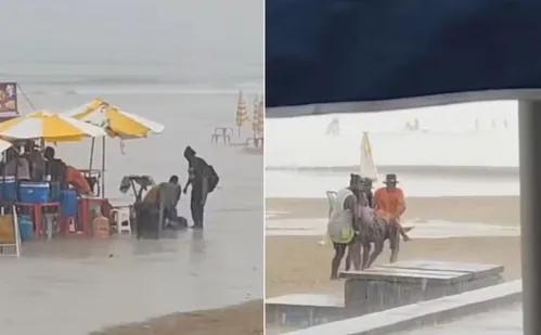 
          Imagem ilustrativa da imagem Duas mulheres são atingidas por raio durante tempestade na Praia Grande, em SP
          