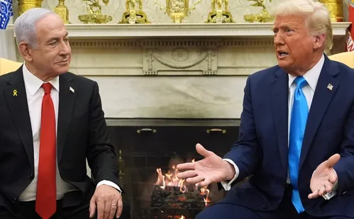 
          Imagem ilustrativa da imagem EUA vão assumir controle de Gaza, diz Trump ao lado de Netanyahu
          