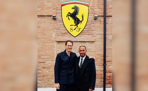 
          Imagem ilustrativa da imagem Hamilton inicia oficialmente trabalhos na Ferrari para 2025: 'Uma nova era'
          