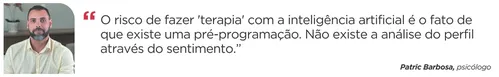 
          Imagem ilustrativa da imagem Pacientes usam até ChatGPT para fazer terapia. Psicólogos alertam para os perigos
          