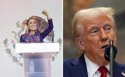 
          Imagem ilustrativa da imagem Presidente do México diz que há acordo com Trump para pausa em tarifas por um mês
          