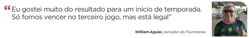 
          Imagem ilustrativa da imagem Torcida do Fluminense no ES se frustra com empate sem gols no Kleber Andrade
          