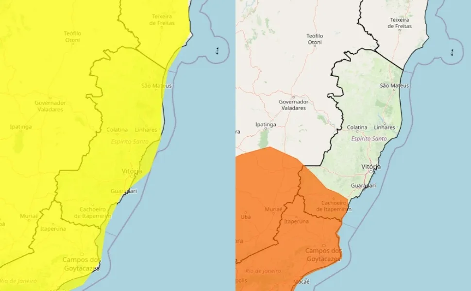 Imagem ilustrativa da imagem 23 cidades do ES recebem alerta de perigo para chuvas intensas. Confira lista