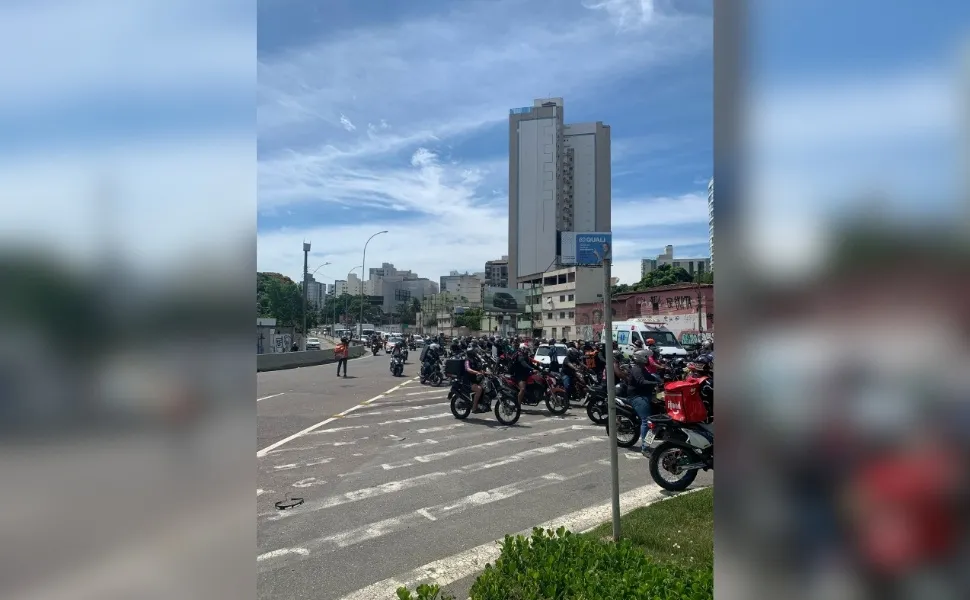Imagem ilustrativa da imagem Motoboys realizam manifestação na Grande Vitória