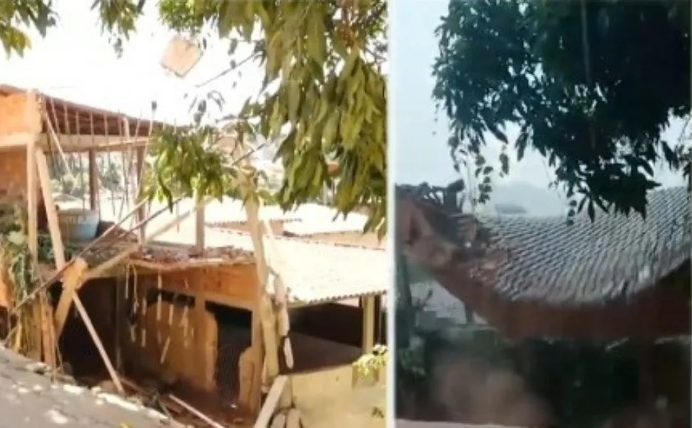 Imagem ilustrativa da imagem Muro desaba durante temporal e três casas são interditadas em Cariacica