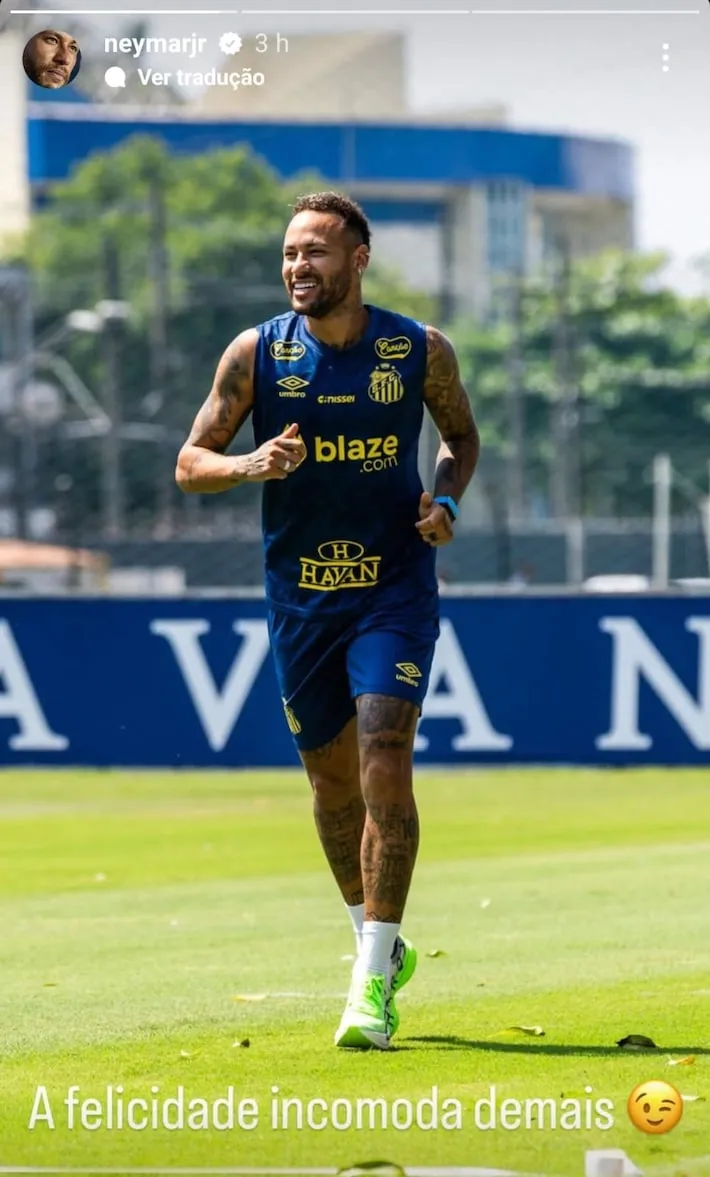 Imagem ilustrativa da imagem Neymar ‘presta conta’ sobre treinamento e manda recado nas redes sociais