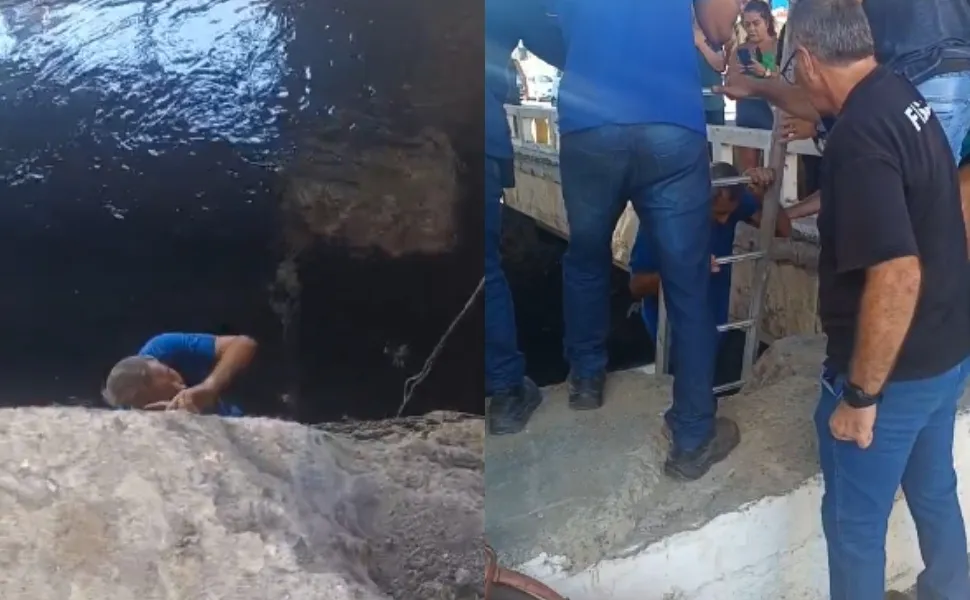 Imagem ilustrativa da imagem Um dia após acidente com morte, homem se desequilibra e cai em valão de Vila Velha