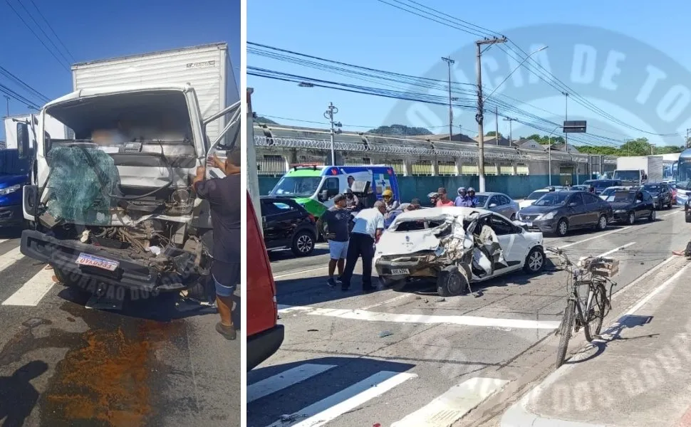 Imagem ilustrativa da imagem Acidente entre carro e caminhão deixa feridos em Cariacica