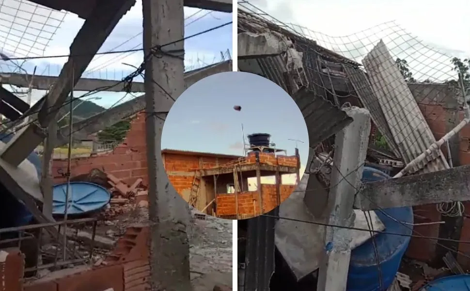 Imagem ilustrativa da imagem Casa tem cômodo destruído após impacto de cilindro de gás em Vila Velha