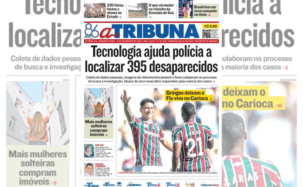 Imagem ilustrativa da imagem Confira os destaques do jornal A Tribuna desta segunda