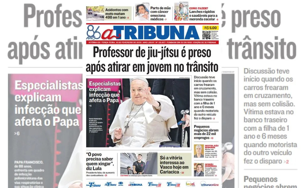 Imagem ilustrativa da imagem Confira os destaques do jornal A Tribuna desta terça