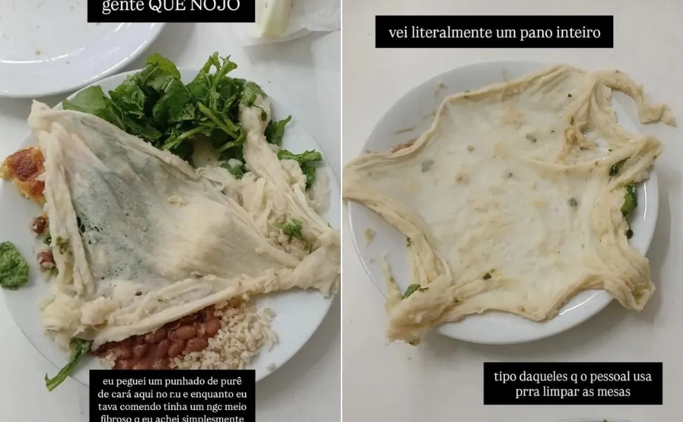 Imagem ilustrativa da imagem Estudante da Ufes diz ter encontrado pano em comida servida no RU da universidade