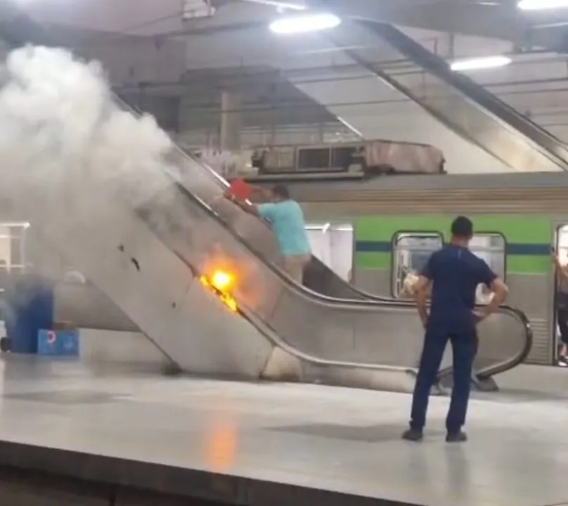 Imagem ilustrativa da imagem VÍDEO: Ponta de cigarro causa princípio de incêndio no Metrô do Recife