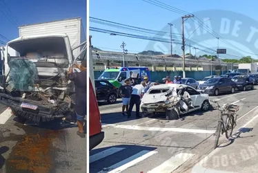 Imagem ilustrativa da imagem Acidente entre carro e caminhão deixa feridos em Cariacica