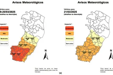 Imagem ilustrativa da imagem Alerta Laranja: ES pode registrar chuvas intensas. Veja a lista das cidades
