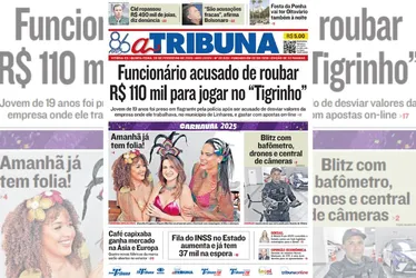Imagem ilustrativa da imagem Confira os destaques do jornal A Tribuna desta quinta