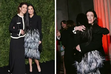 Imagem ilustrativa da imagem Fernanda Torres posa com Demi Moore antes do Bafta. Veja fotos