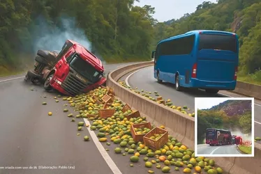 Imagem ilustrativa da imagem IA mostra como seria acidente se trecho da BR-101 em Anchieta fosse duplicado
