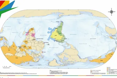 Imagem ilustrativa da imagem IBGE lança mapa-múndi de ponta-cabeça e com Brasil no centro