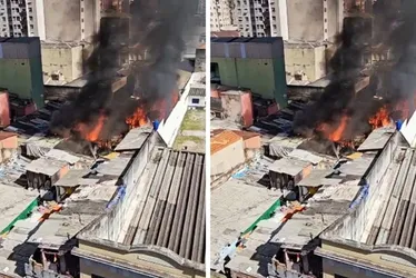 Imagem ilustrativa da imagem Incêndio atinge comunidade na região da cracolândia em São Paulo