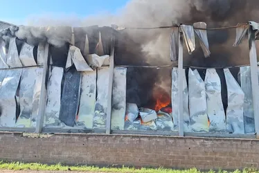 Imagem ilustrativa da imagem Incêndio de grandes proporções atinge fábrica de alimentos no Rio Grande do Sul