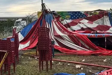 Imagem ilustrativa da imagem Lona de circo desaba durante temporal e deixa feridos no RS