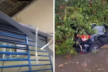 Imagem ilustrativa da imagem Temporal destelha escola, abre cratera em rua e gera estragos na Grande Vitória