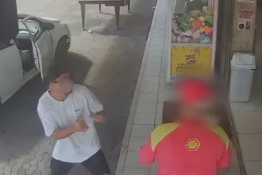 Imagem ilustrativa da imagem VÍDEO | Frentista é agredido por cliente que fugiu de posto sem pagar na Serra