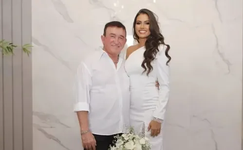 
          Imagem ilustrativa da imagem Casamento de Amado Batista com miss teve fogos em fazenda de R$ 350 milhões
          