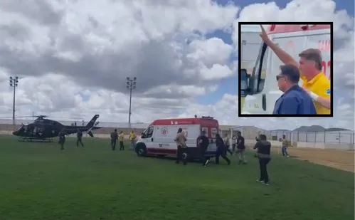 
          Imagem ilustrativa da imagem Bolsonaro passa mal durante evento no RN e é levado para hospital de helicóptero
          